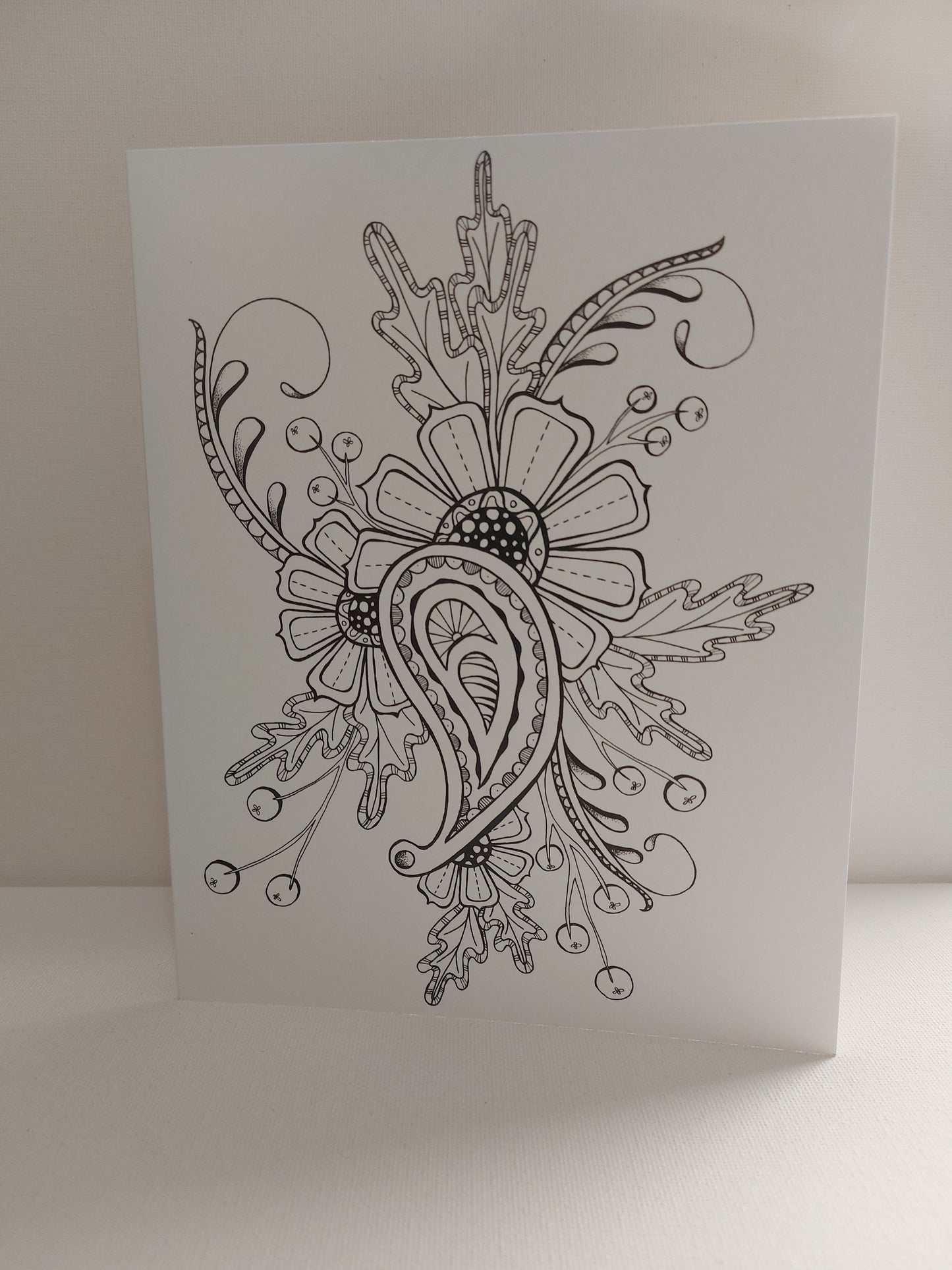 Card-Paisley and Flowers