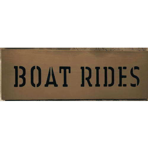 Boat Rides Wood Sign - (4x12)