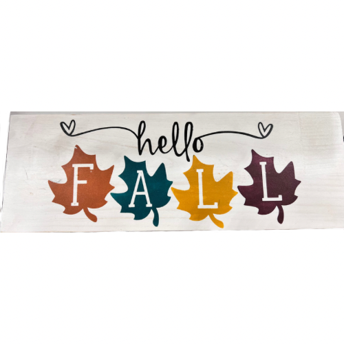 Hello Fall Wood Sign (4x12)