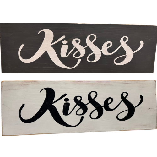 Kisses Wood Sign (4x12)